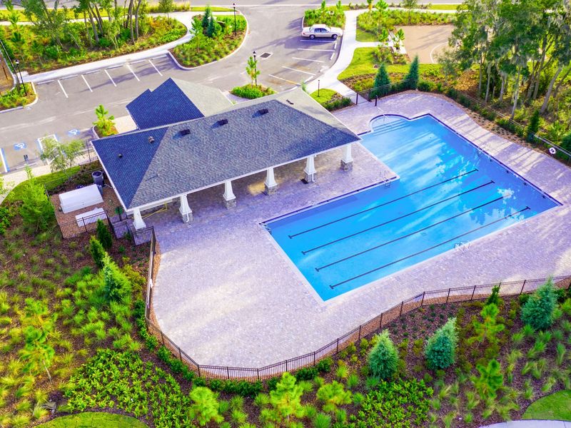 Aerial of a Cornerstone landscape and amenity design